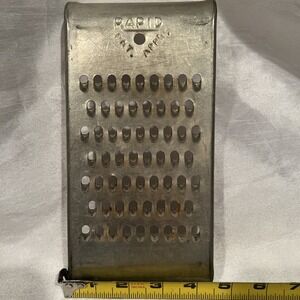 Vintage *RAPID* Cheese Vegetable Metal Grater Utensil Farmhouse Kitchen Decor 8"